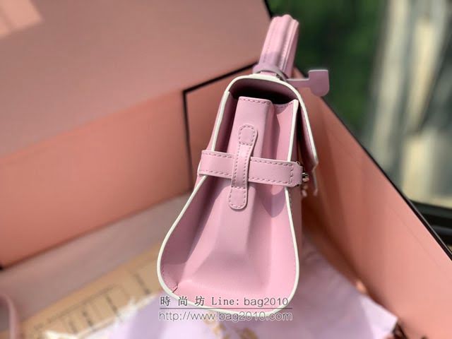 DELVAUX女包 比利時品牌 Tempete手袋 柔軟牛皮 德爾沃女手提包 Mini號手拎包 TP0020粉  fcs1233